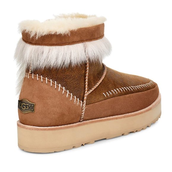 NWT UGG Fluff Punk Shearling & Leather Booties (Size 5) - Picture 4 of 10